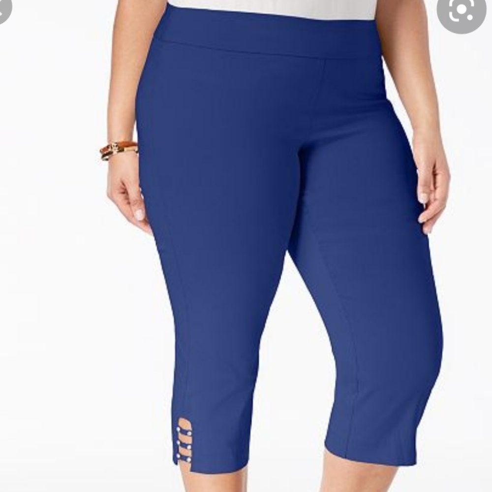 JM Collection women blue capri pant